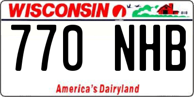 WI license plate 770NHB
