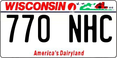 WI license plate 770NHC
