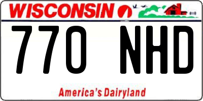 WI license plate 770NHD