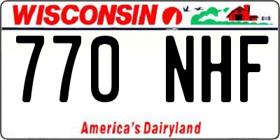 WI license plate 770NHF