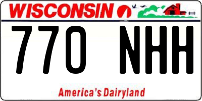 WI license plate 770NHH