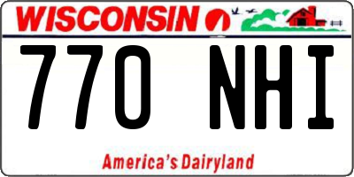 WI license plate 770NHI