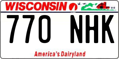 WI license plate 770NHK
