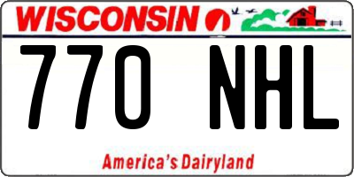 WI license plate 770NHL