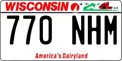 WI license plate 770NHM