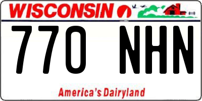 WI license plate 770NHN