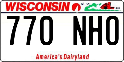 WI license plate 770NHO