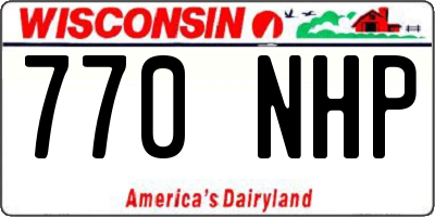 WI license plate 770NHP