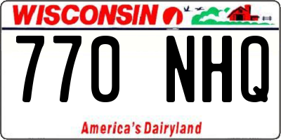 WI license plate 770NHQ