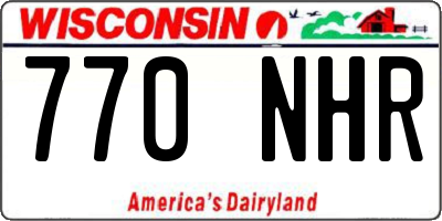 WI license plate 770NHR