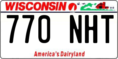 WI license plate 770NHT