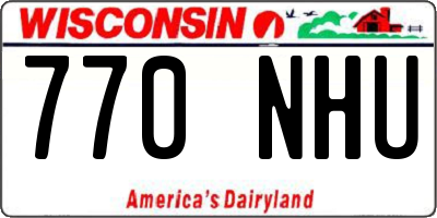 WI license plate 770NHU