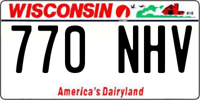 WI license plate 770NHV