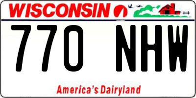 WI license plate 770NHW