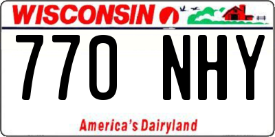 WI license plate 770NHY
