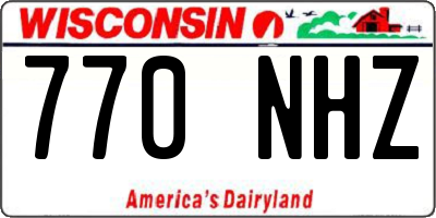 WI license plate 770NHZ