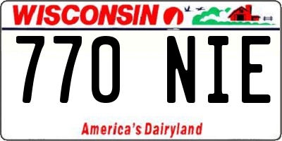 WI license plate 770NIE