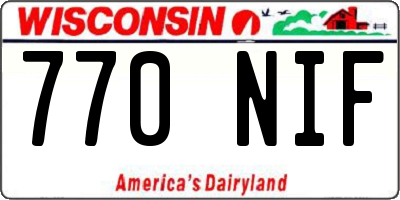 WI license plate 770NIF