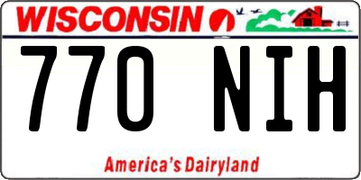 WI license plate 770NIH