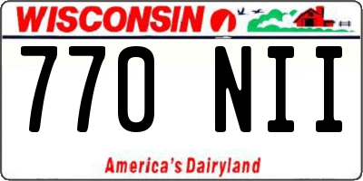 WI license plate 770NII