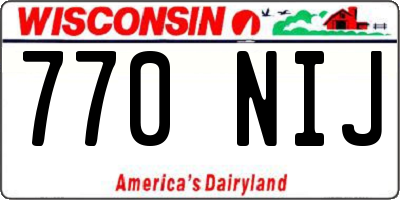 WI license plate 770NIJ