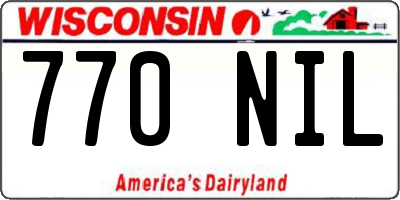 WI license plate 770NIL