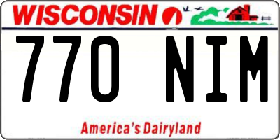 WI license plate 770NIM