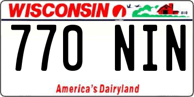 WI license plate 770NIN