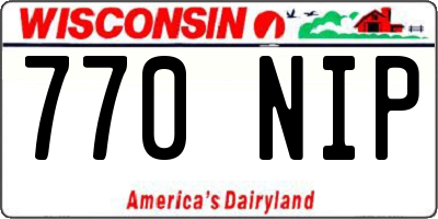 WI license plate 770NIP