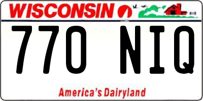WI license plate 770NIQ