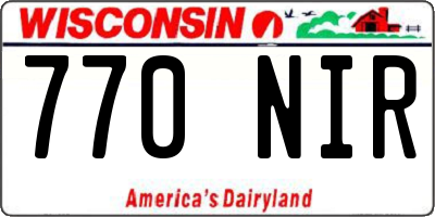 WI license plate 770NIR