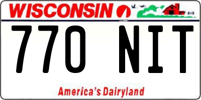 WI license plate 770NIT