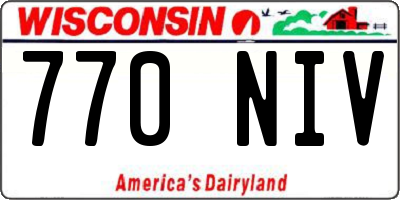 WI license plate 770NIV