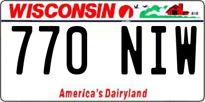 WI license plate 770NIW