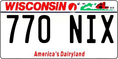 WI license plate 770NIX