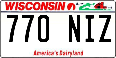 WI license plate 770NIZ