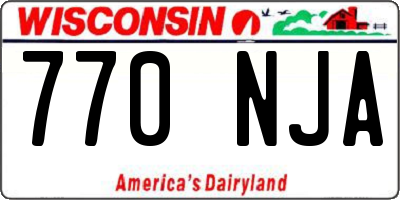 WI license plate 770NJA