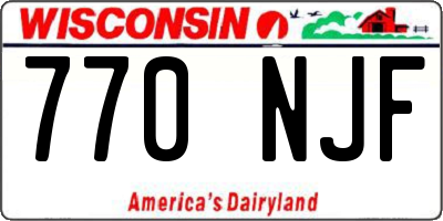 WI license plate 770NJF