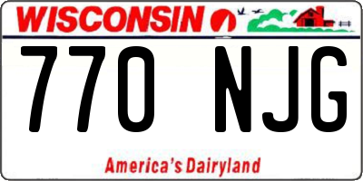 WI license plate 770NJG