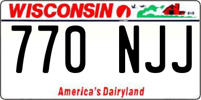 WI license plate 770NJJ
