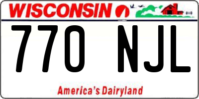 WI license plate 770NJL
