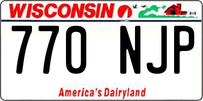 WI license plate 770NJP