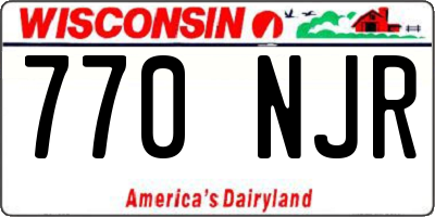 WI license plate 770NJR