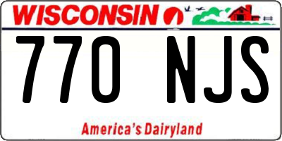 WI license plate 770NJS
