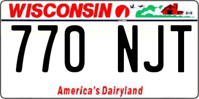WI license plate 770NJT