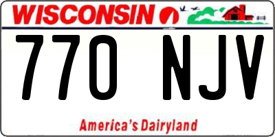 WI license plate 770NJV