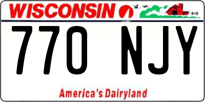 WI license plate 770NJY