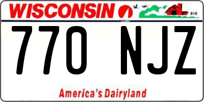 WI license plate 770NJZ