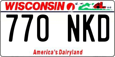 WI license plate 770NKD
