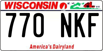 WI license plate 770NKF